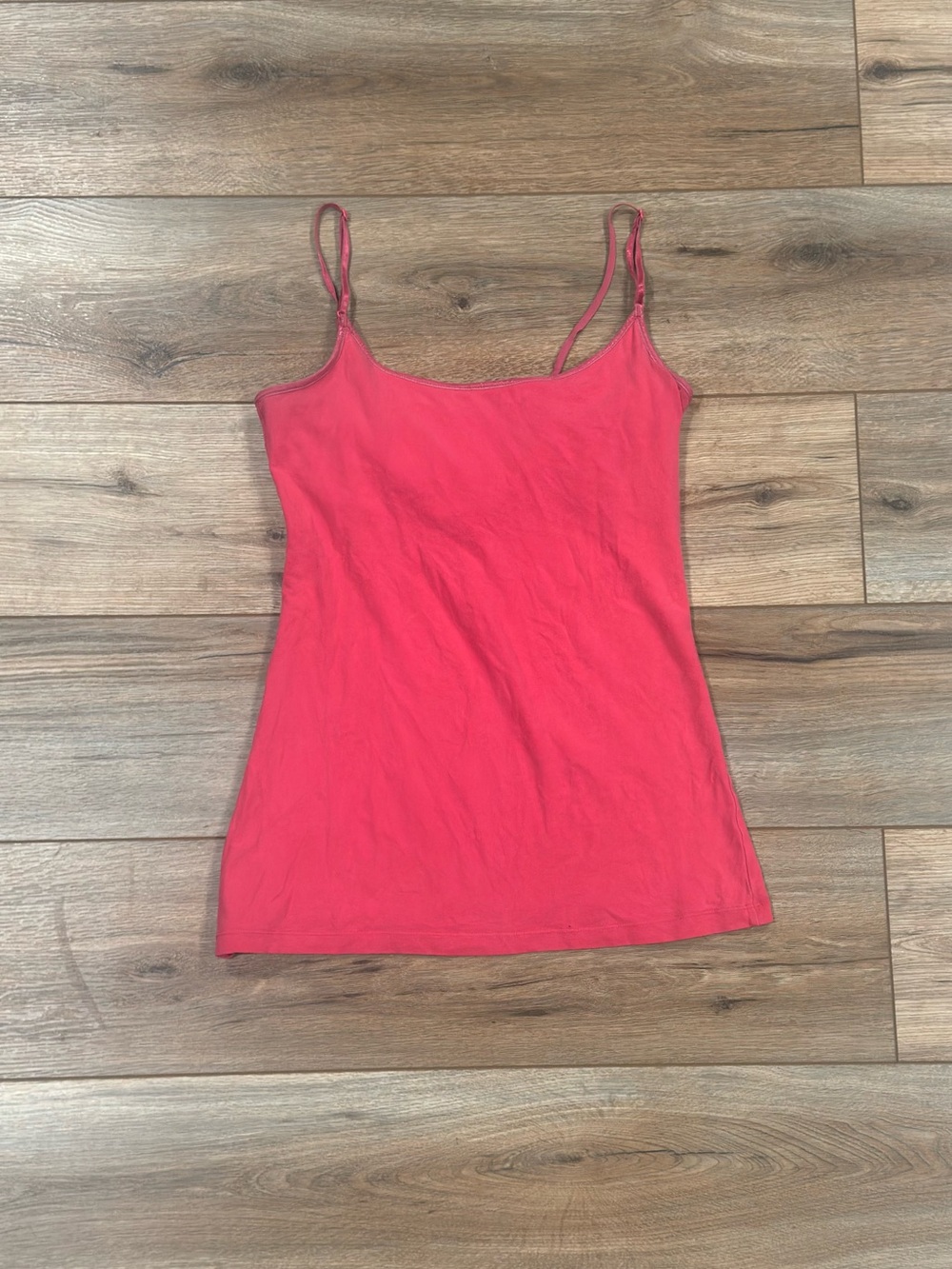 CHARLOTTE RUSSE Vintage 2000s Y2k Bright Pink Basic Cami Tank Top | Size Large